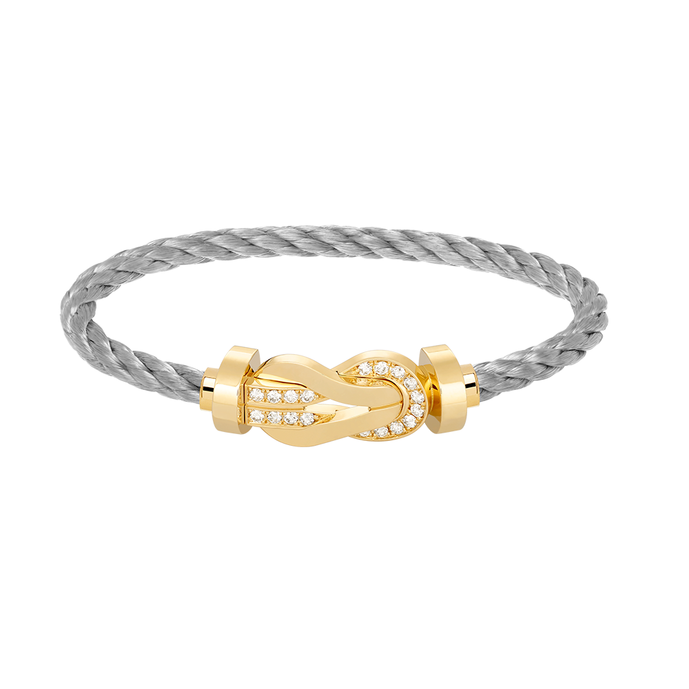 [Azure Tears]LARGE 8-FIGURE BUCKLE HALF DIAMOND BRACELET - GOLD