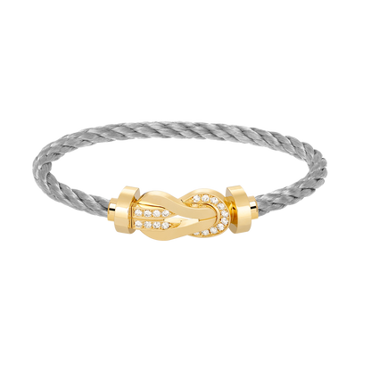 [Azure Tears]LARGE 8-FIGURE BUCKLE HALF DIAMOND BRACELET - GOLD