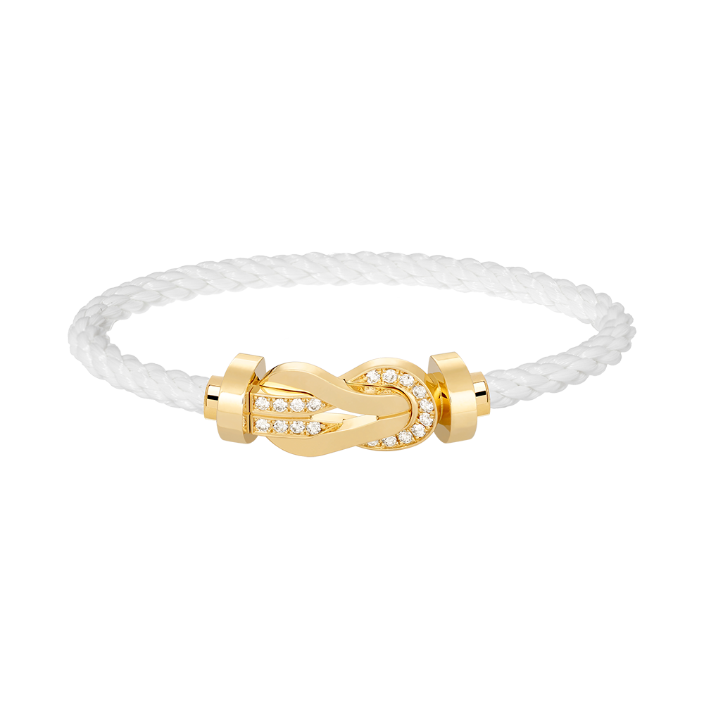 [Azure Tears]LARGE 8-FIGURE BUCKLE HALF DIAMOND BRACELET - GOLD