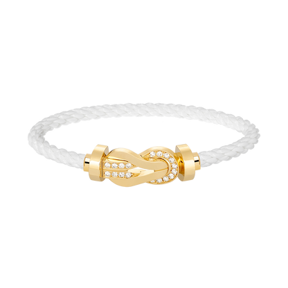 [Azure Tears]LARGE 8-FIGURE BUCKLE HALF DIAMOND BRACELET - GOLD