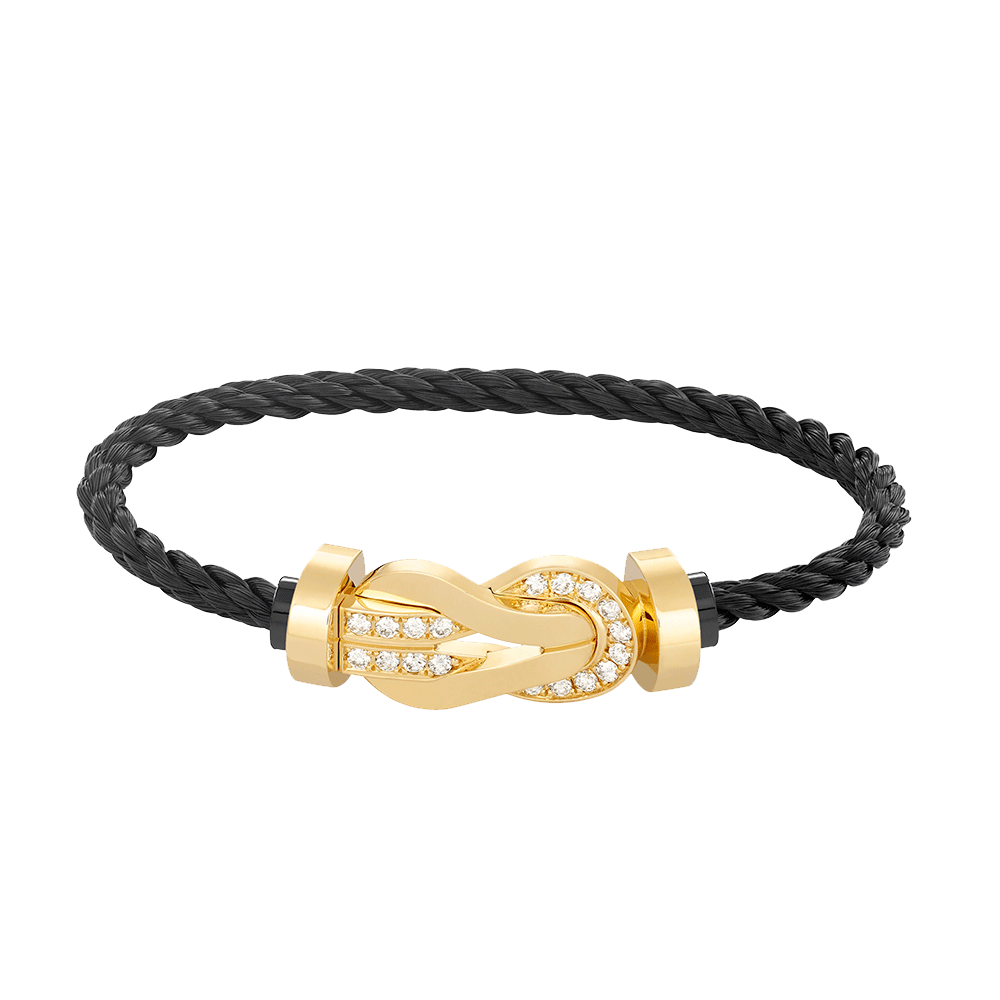 [Azure Tears]LARGE 8-FIGURE BUCKLE HALF DIAMOND BRACELET - GOLD