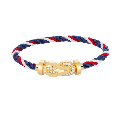 [Azure Tears]LARGE 8-FIGURE BUCKLE HALF DIAMOND BRACELET - GOLD
