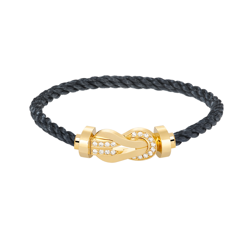 [Azure Tears]LARGE 8-FIGURE BUCKLE HALF DIAMOND BRACELET - GOLD