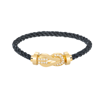 [Azure Tears]LARGE 8-FIGURE BUCKLE HALF DIAMOND BRACELET - GOLD
