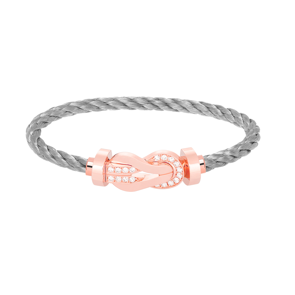 [Azure Tears]LARGE 8-FIGURE BUCKLE HALF DIAMOND BRACELET - ROSE GOLD