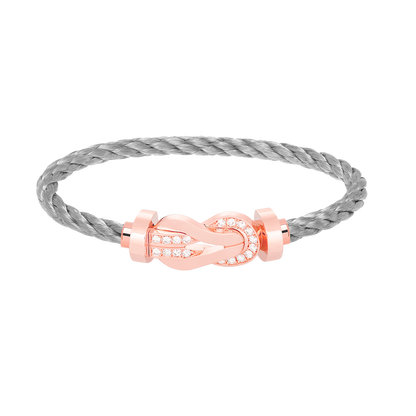 [Azure Tears]LARGE 8-FIGURE BUCKLE HALF DIAMOND BRACELET - ROSE GOLD