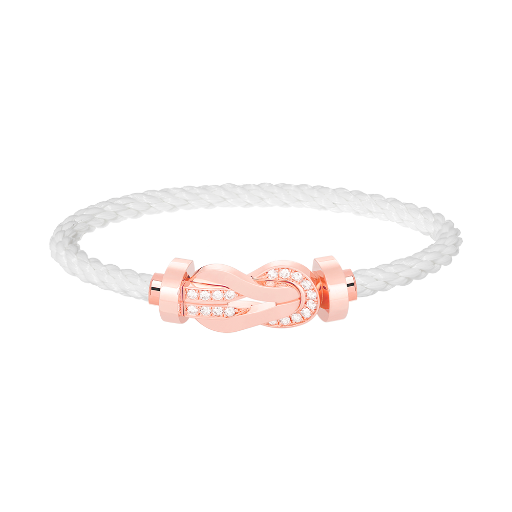 [Azure Tears]LARGE 8-FIGURE BUCKLE HALF DIAMOND BRACELET - ROSE GOLD