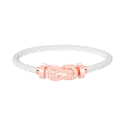 [Azure Tears]LARGE 8-FIGURE BUCKLE HALF DIAMOND BRACELET - ROSE GOLD