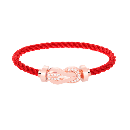[Azure Tears]LARGE 8-FIGURE BUCKLE HALF DIAMOND BRACELET - ROSE GOLD