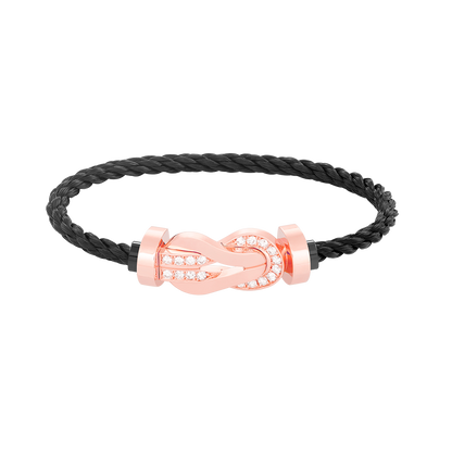 [Azure Tears]LARGE 8-FIGURE BUCKLE HALF DIAMOND BRACELET - ROSE GOLD