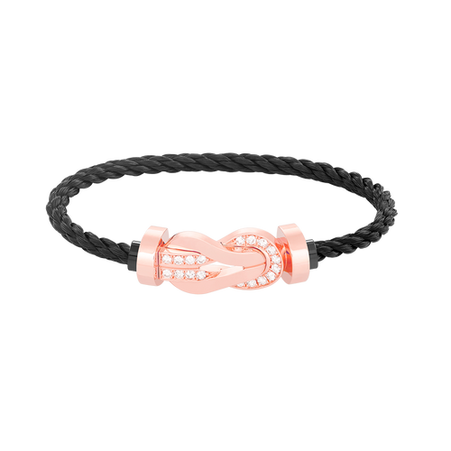[Azure Tears]LARGE 8-FIGURE BUCKLE HALF DIAMOND BRACELET - ROSE GOLD