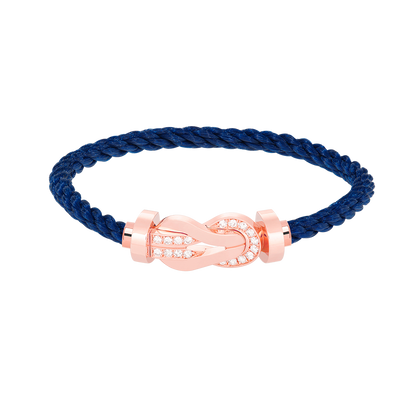 [Azure Tears]LARGE 8-FIGURE BUCKLE HALF DIAMOND BRACELET - ROSE GOLD