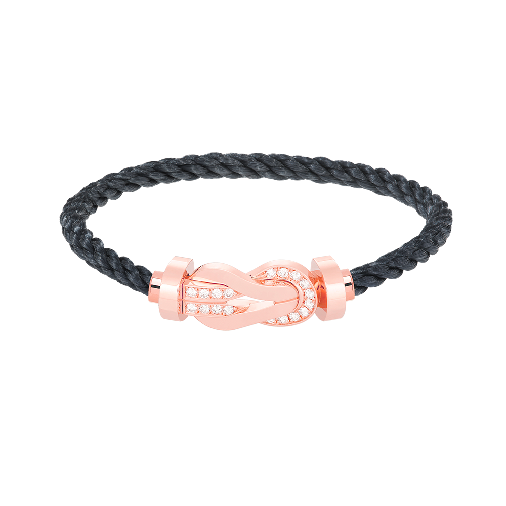[Azure Tears]LARGE 8-FIGURE BUCKLE HALF DIAMOND BRACELET - ROSE GOLD
