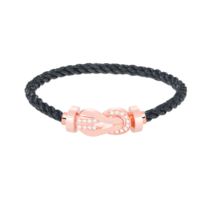 [Azure Tears]LARGE 8-FIGURE BUCKLE HALF DIAMOND BRACELET - ROSE GOLD