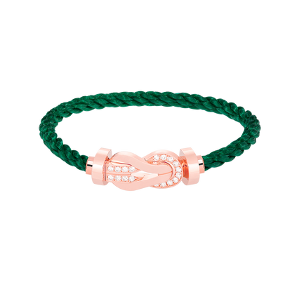 [Azure Tears]LARGE 8-FIGURE BUCKLE HALF DIAMOND BRACELET - ROSE GOLD