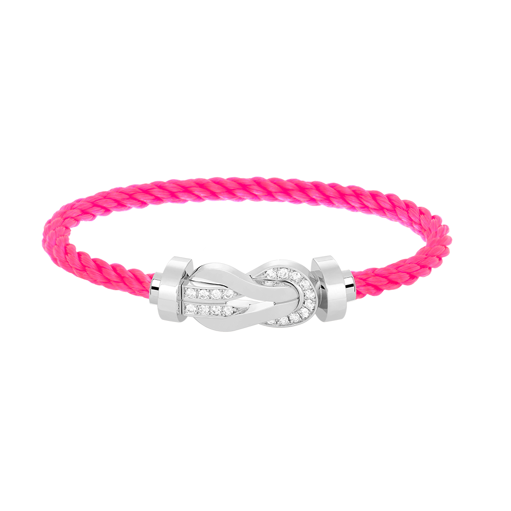 [Azure Tears]LARGE 8-FIGURE BUCKLE HALF DIAMOND BRACELET - WHITE GOLD