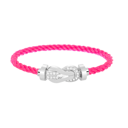 [Azure Tears]LARGE 8-FIGURE BUCKLE HALF DIAMOND BRACELET - WHITE GOLD