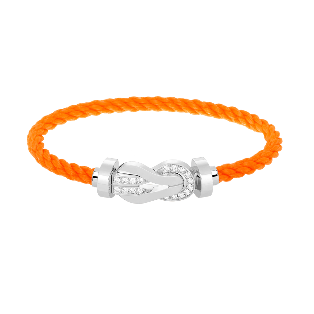 [Azure Tears]LARGE 8-FIGURE BUCKLE HALF DIAMOND BRACELET - WHITE GOLD