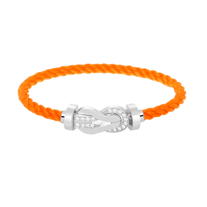 [Azure Tears]LARGE 8-FIGURE BUCKLE HALF DIAMOND BRACELET - WHITE GOLD