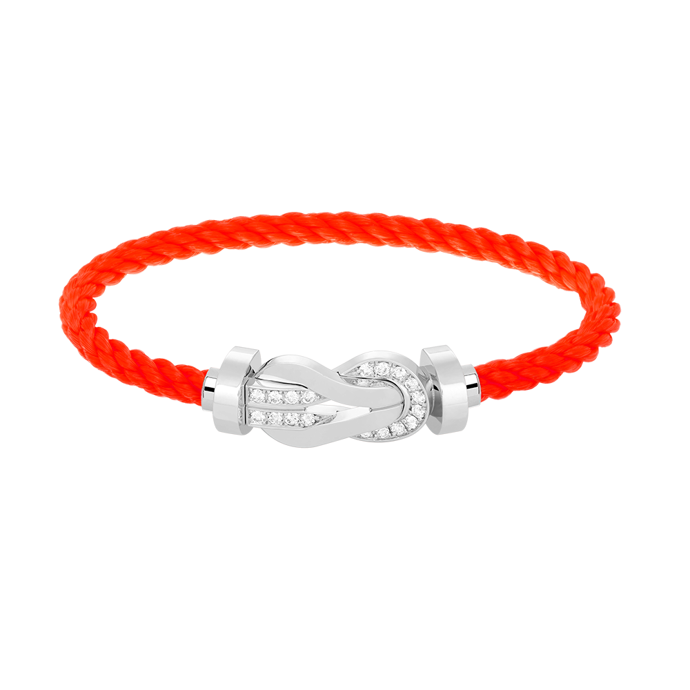 [Azure Tears]LARGE 8-FIGURE BUCKLE HALF DIAMOND BRACELET - WHITE GOLD