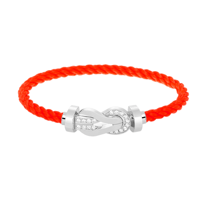 [Azure Tears]LARGE 8-FIGURE BUCKLE HALF DIAMOND BRACELET - WHITE GOLD