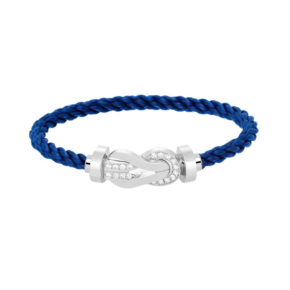 [Azure Tears]LARGE 8-FIGURE BUCKLE HALF DIAMOND BRACELET - WHITE GOLD