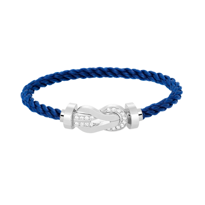 [Azure Tears]LARGE 8-FIGURE BUCKLE HALF DIAMOND BRACELET - WHITE GOLD