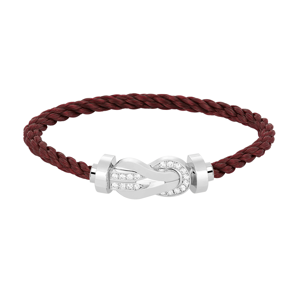 [Azure Tears]LARGE 8-FIGURE BUCKLE HALF DIAMOND BRACELET - WHITE GOLD