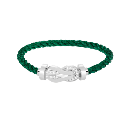 [Azure Tears]LARGE 8-FIGURE BUCKLE HALF DIAMOND BRACELET - WHITE GOLD