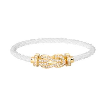 [Azure Tears]LARGE 8-FIGURE BUCKLE FULL DIAMOND BRACELET - GOLD