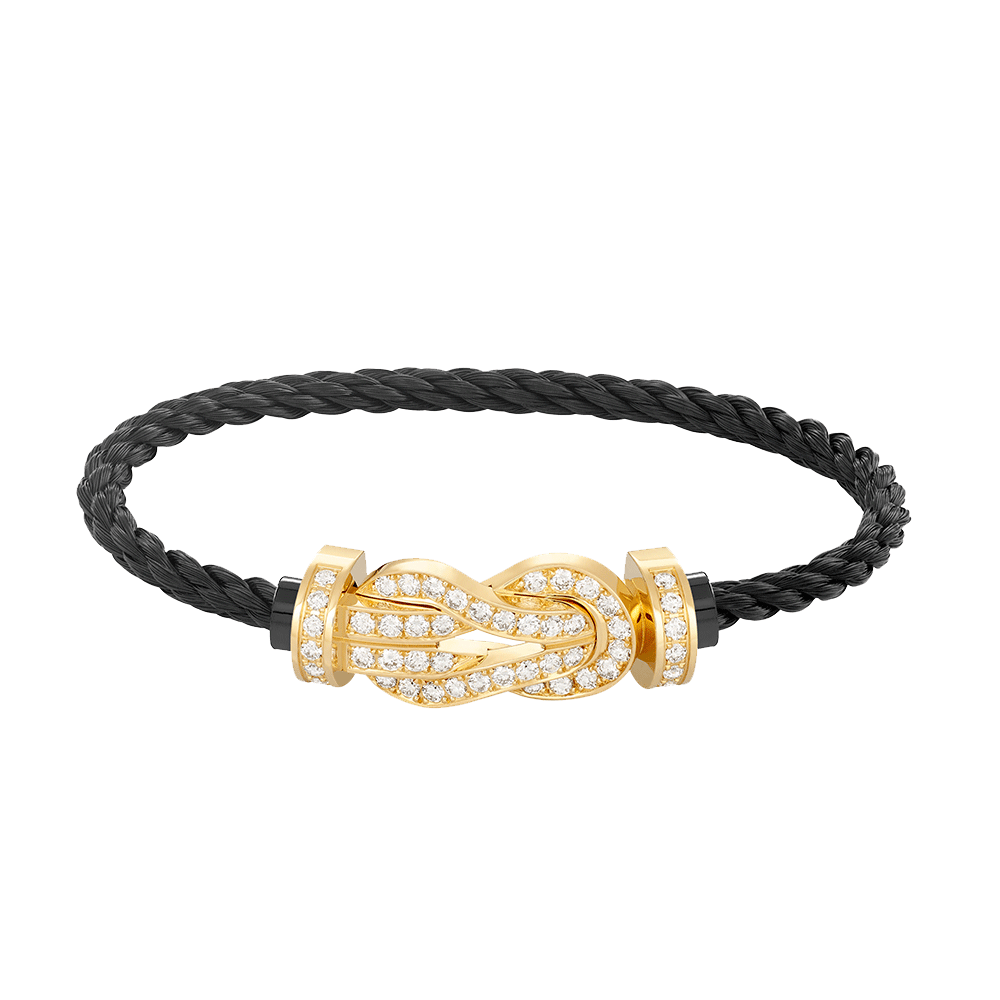 [Azure Tears]LARGE 8-FIGURE BUCKLE FULL DIAMOND BRACELET - GOLD