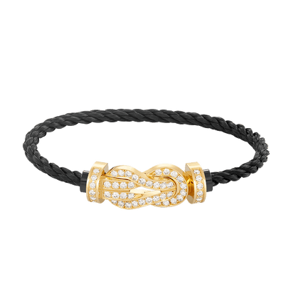 [Azure Tears]LARGE 8-FIGURE BUCKLE FULL DIAMOND BRACELET - GOLD