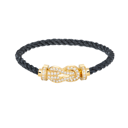 [Azure Tears]LARGE 8-FIGURE BUCKLE FULL DIAMOND BRACELET - GOLD