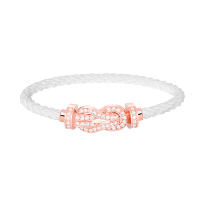 [Azure Tears]LARGE 8-FIGURE BUCKLE FULL DIAMOND BRACELET - ROSE GOLD