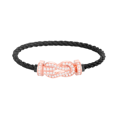 [Azure Tears]LARGE 8-FIGURE BUCKLE FULL DIAMOND BRACELET - ROSE GOLD