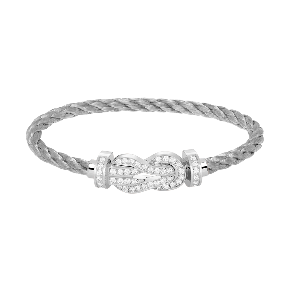 [Azure Tears]LARGE 8-FIGURE BUCKLE FULL DIAMOND BRACELET -WHITE GOLD