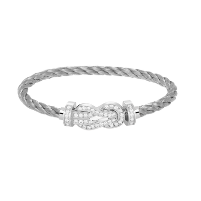 [Azure Tears]LARGE 8-FIGURE BUCKLE FULL DIAMOND BRACELET -WHITE GOLD