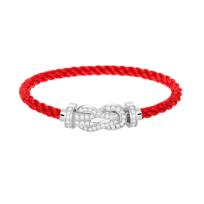 [Azure Tears]LARGE 8-FIGURE BUCKLE FULL DIAMOND BRACELET -WHITE GOLD