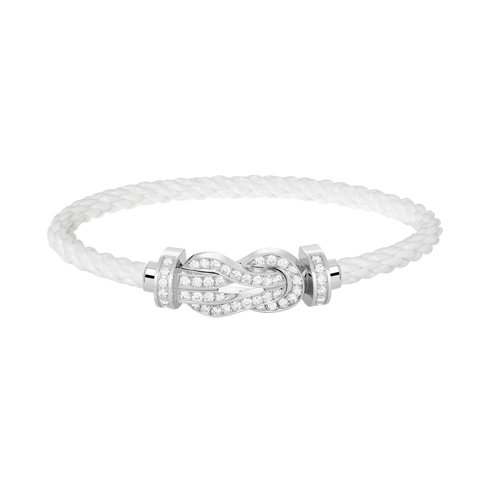 [Azure Tears]LARGE 8-FIGURE BUCKLE FULL DIAMOND BRACELET -WHITE GOLD