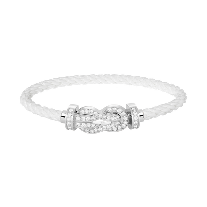 [Azure Tears]LARGE 8-FIGURE BUCKLE FULL DIAMOND BRACELET -WHITE GOLD