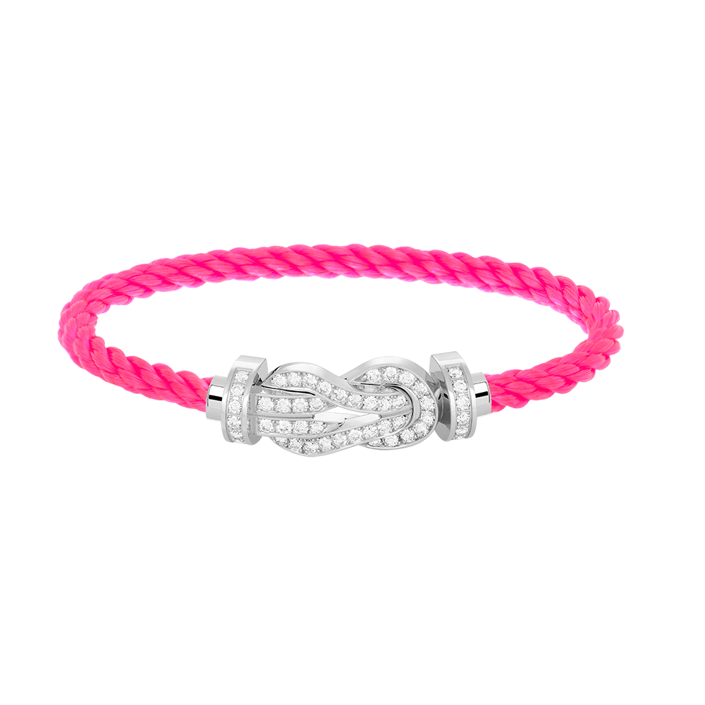 [Azure Tears]LARGE 8-FIGURE BUCKLE FULL DIAMOND BRACELET -WHITE GOLD