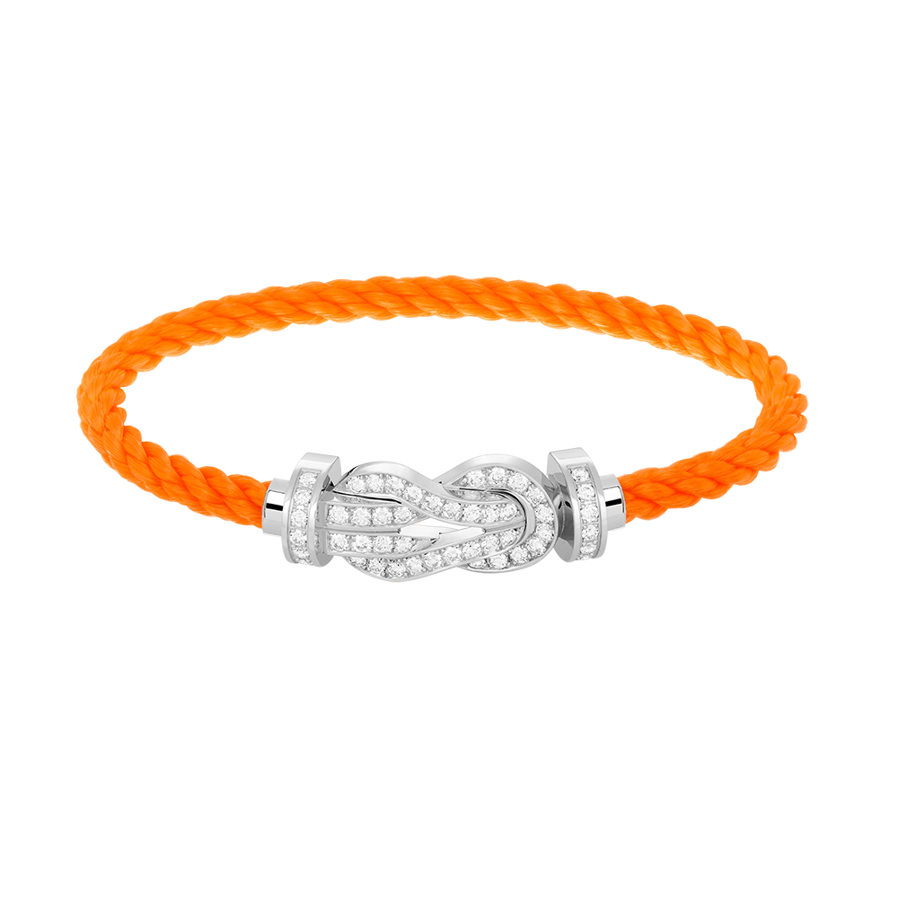 [Azure Tears]LARGE 8-FIGURE BUCKLE FULL DIAMOND BRACELET -WHITE GOLD