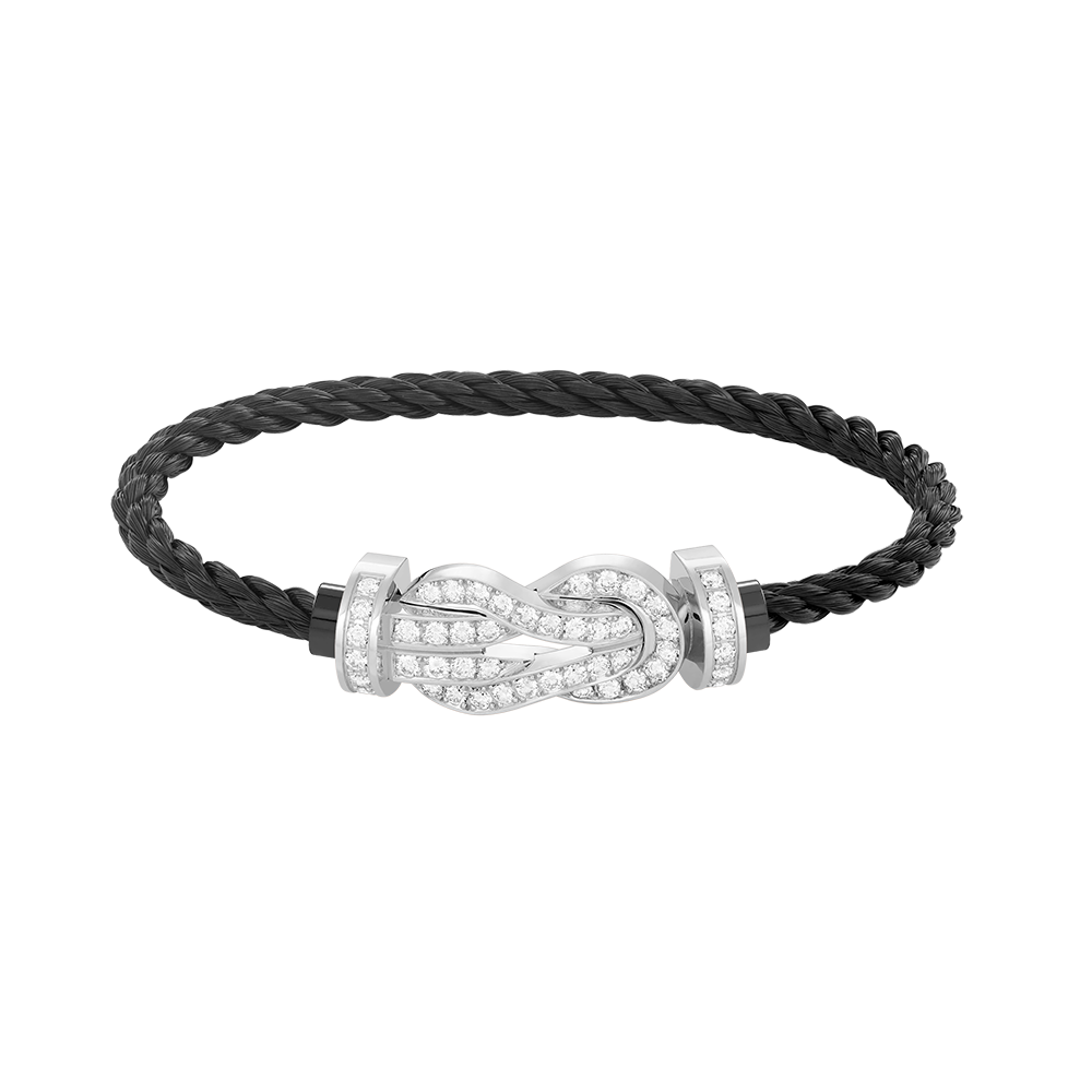[Azure Tears]LARGE 8-FIGURE BUCKLE FULL DIAMOND BRACELET -WHITE GOLD