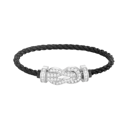 [Azure Tears]LARGE 8-FIGURE BUCKLE FULL DIAMOND BRACELET -WHITE GOLD
