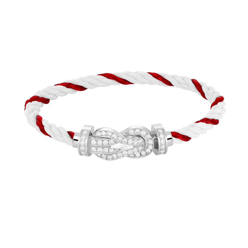 [Azure Tears]LARGE 8-FIGURE BUCKLE FULL DIAMOND BRACELET -WHITE GOLD