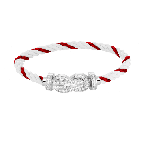 [Azure Tears]LARGE 8-FIGURE BUCKLE FULL DIAMOND BRACELET -WHITE GOLD