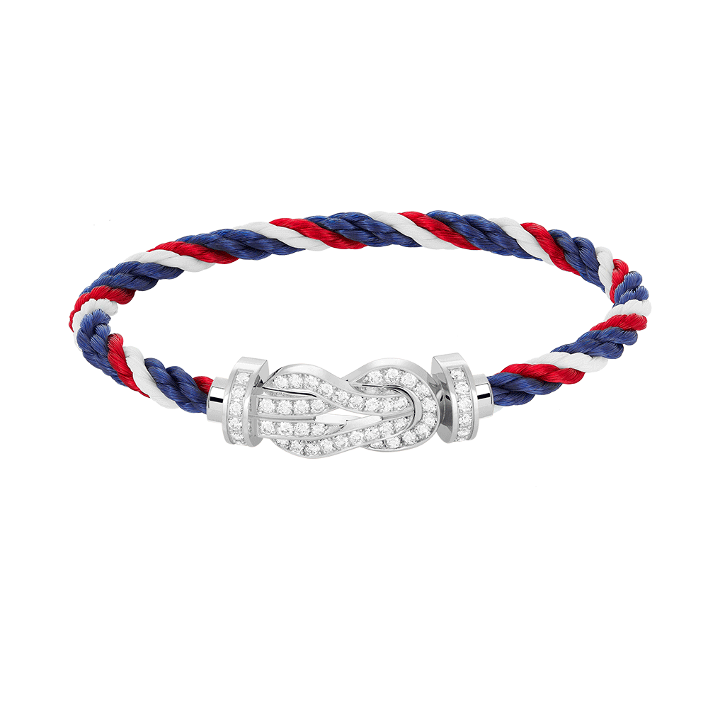 [Azure Tears]LARGE 8-FIGURE BUCKLE FULL DIAMOND BRACELET -WHITE GOLD
