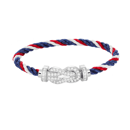 [Azure Tears]LARGE 8-FIGURE BUCKLE FULL DIAMOND BRACELET -WHITE GOLD