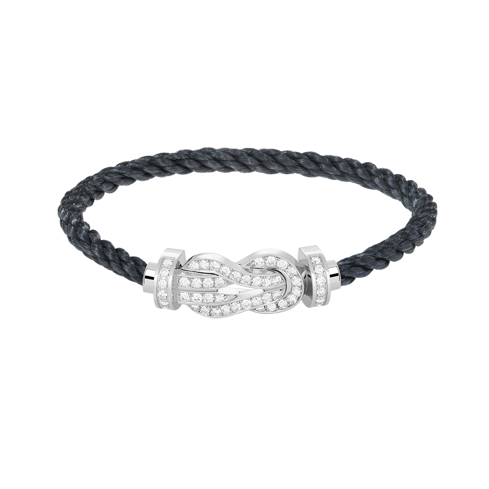 [Azure Tears]LARGE 8-FIGURE BUCKLE FULL DIAMOND BRACELET -WHITE GOLD