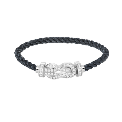 [Azure Tears]LARGE 8-FIGURE BUCKLE FULL DIAMOND BRACELET -WHITE GOLD